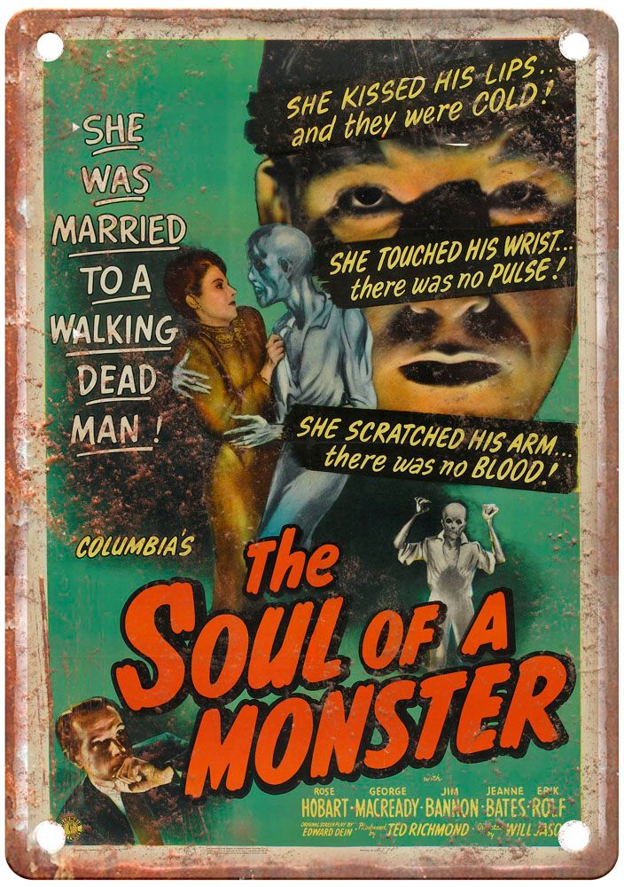 Soul Of Monster Vintage Movie Poster Old Retro Look Metal Sign