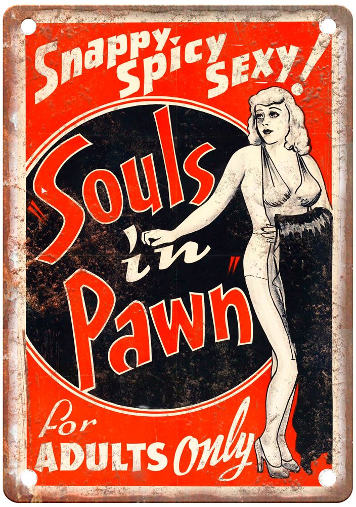 Souls In Pawn Vintage Movie Poster Old Retro Look Metal Sign