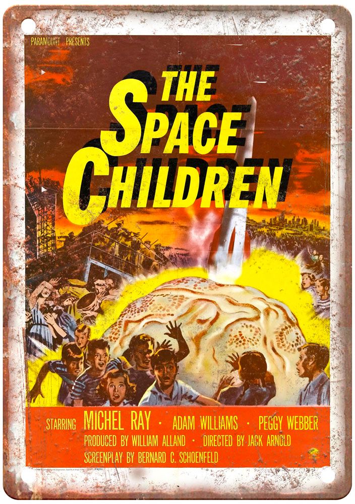 Space Children Vintage Movie Poster Old Retro Look Metal Sign