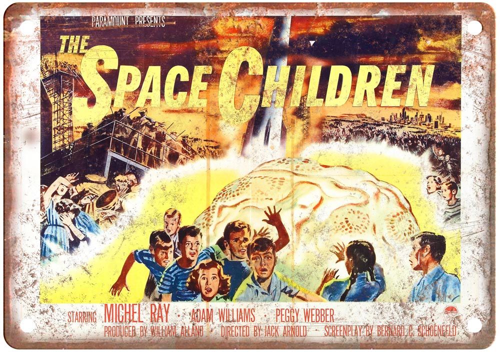 Space Children Vintage Movie Poster Old Retro Look Metal Sign