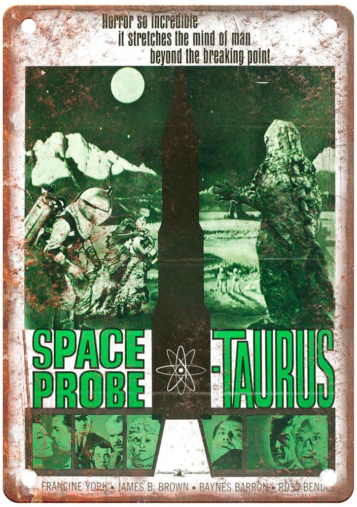 Space Probe Taurus Vintage Movie Poster Old Retro Look Metal Sign