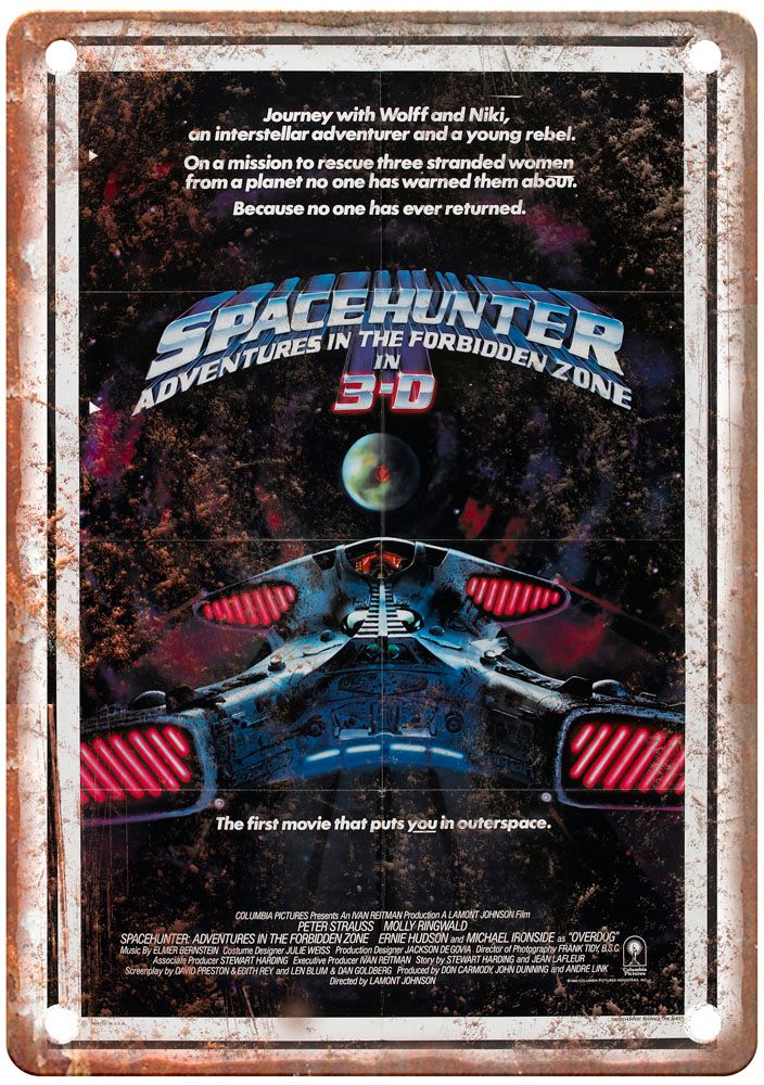 Spacehunter Vintage Movie Poster Old Retro Look Metal Sign