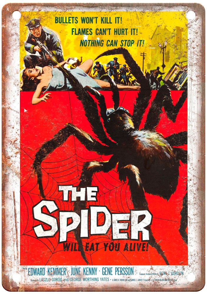 Spider Vintage Movie Poster Old Retro Look Metal Sign