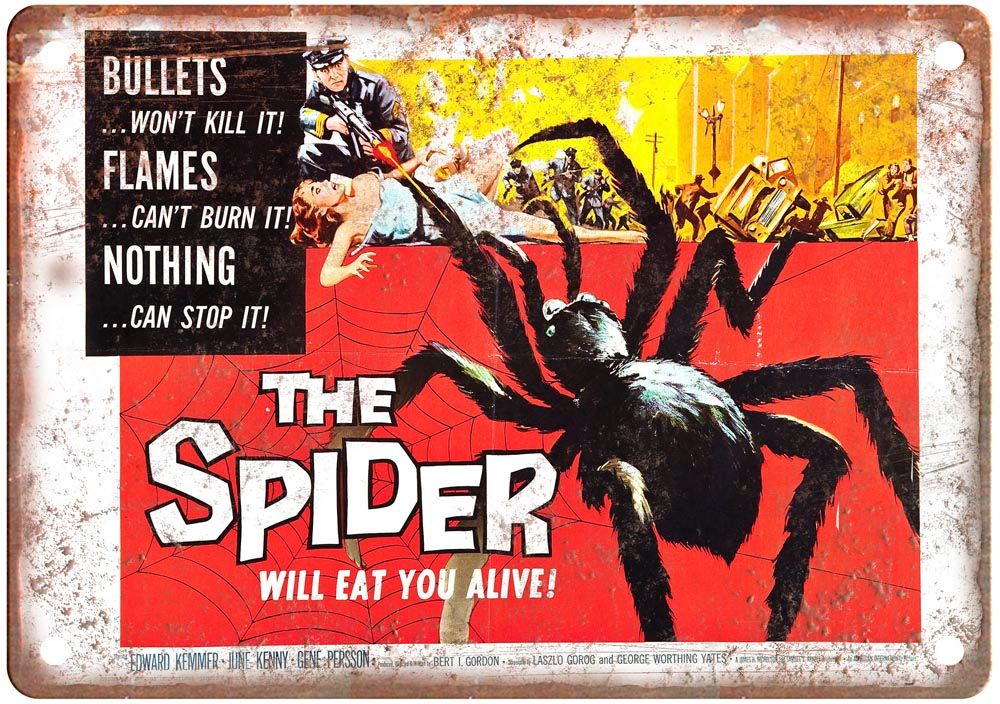 Spider Vintage Movie Poster Old Retro Look Metal Sign