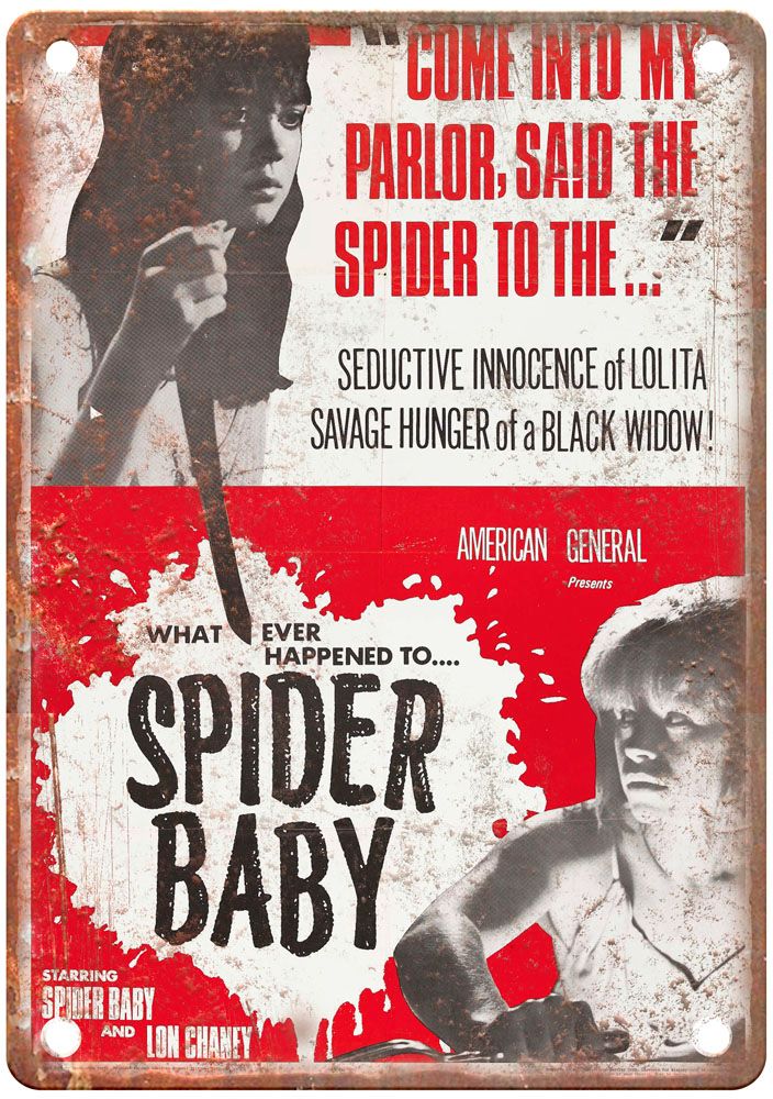 Spider Baby Vintage Movie Poster Old Retro Look Metal Sign