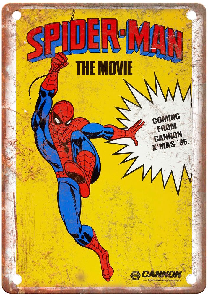 Spider Man 1986 Vintage Movie Poster Old Retro Look Metal Sign