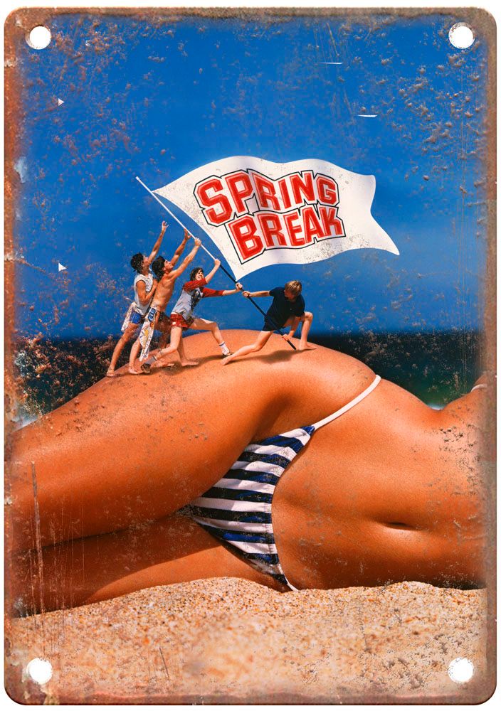 Spring Break Vintage Movie Poster Old Retro Look Metal Sign