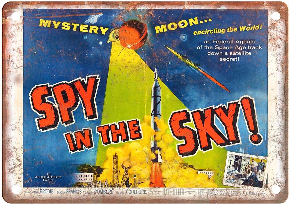 Spy In Sky Vintage Movie Poster Old Retro Look Metal Sign