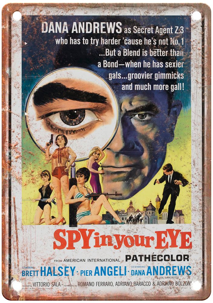 Spy In Your Eye Vintage Movie Poster Old Retro Look Metal Sign