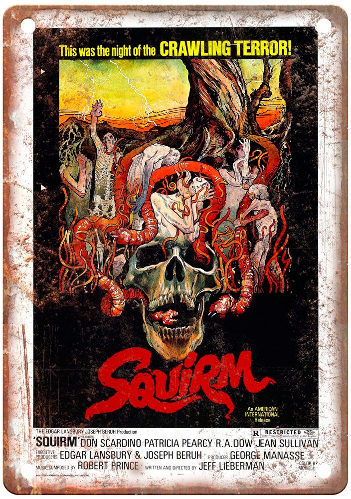 Squirm Vintage Movie Poster Old Retro Look Metal Sign