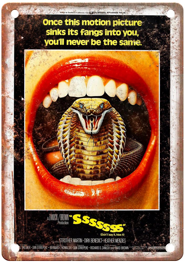 Sssssss Vintage Movie Poster Old Retro Look Metal Sign