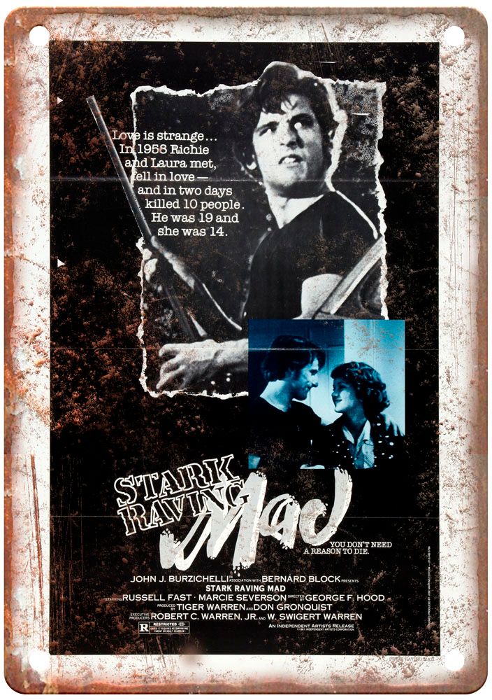 Stark Raving Mad Vintage Movie Poster Old Retro Look Metal Sign