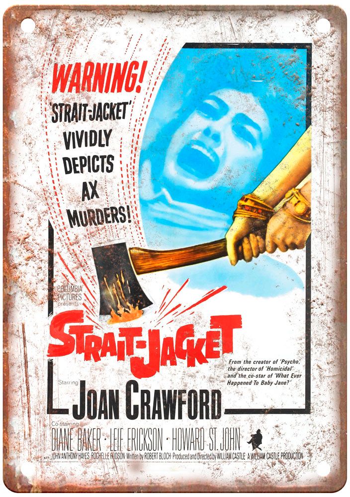 Strait Jacket Vintage Movie Poster Old Retro Look Metal Sign