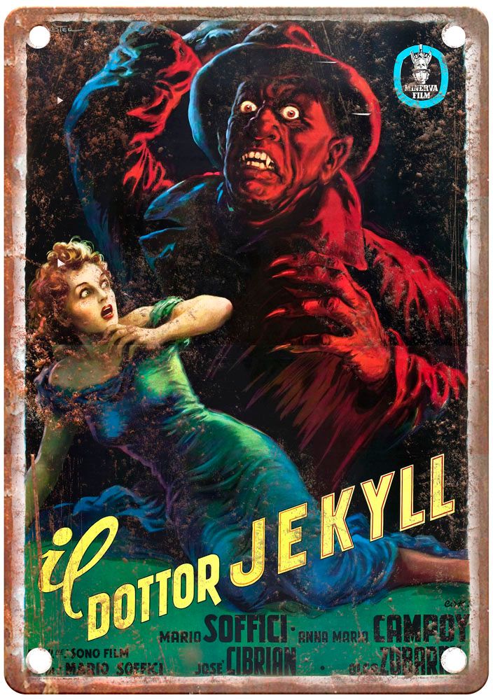 Strange Case Of Man And Beast Vintage Movie Poster Old Retro Look Metal Sign