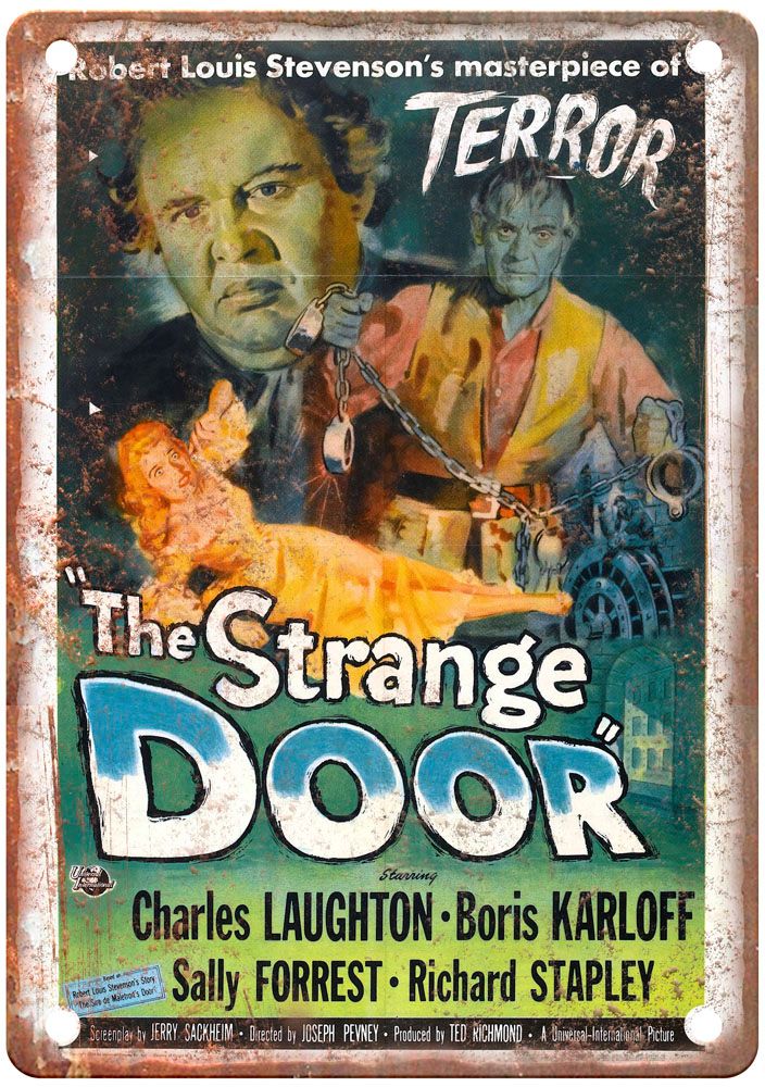 Strange Door Vintage Movie Poster Old Retro Look Metal Sign