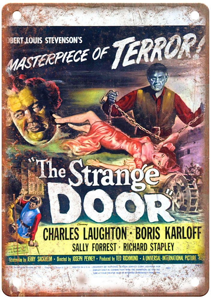 Strange Door Vintage Movie Poster Old Retro Look Metal Sign