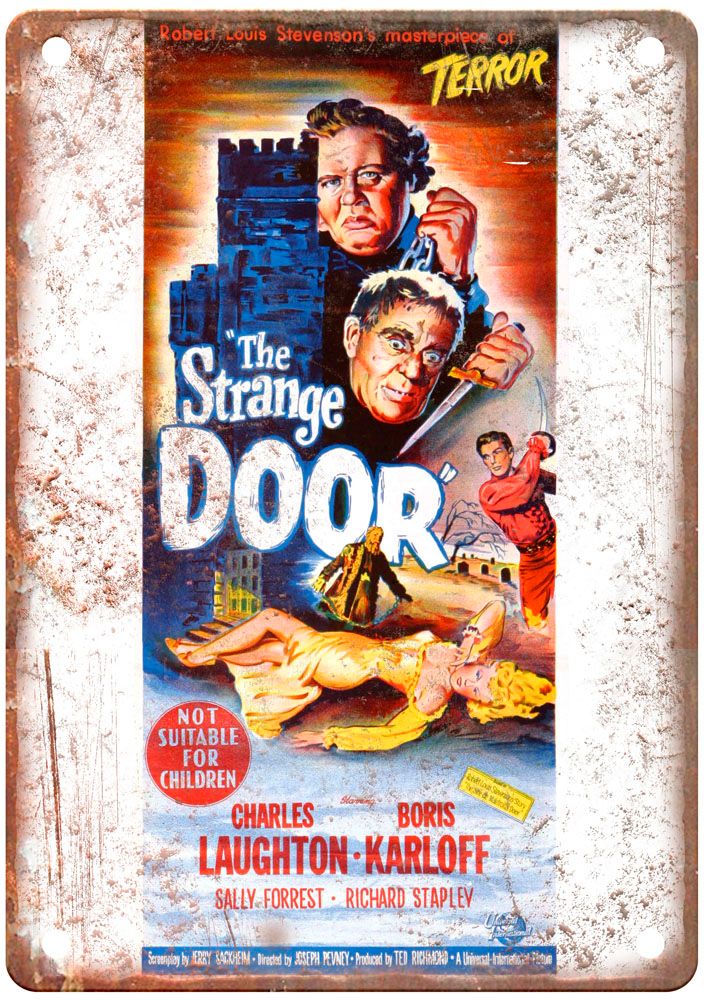 Strange Door Vintage Movie Poster Old Retro Look Metal Sign