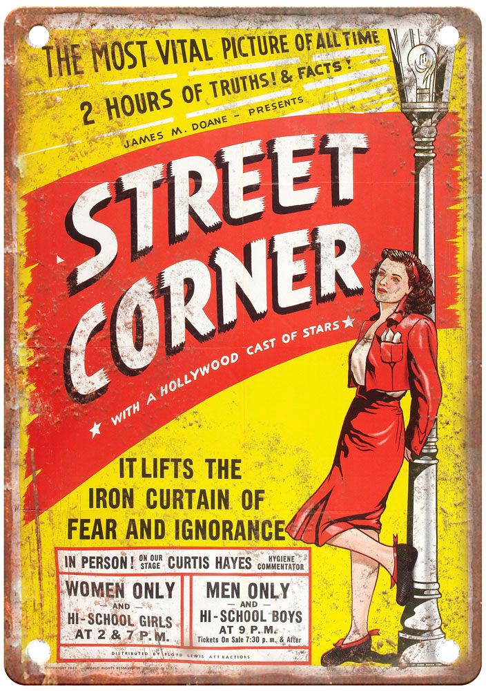 Street Corner Vintage Movie Poster Old Retro Look Metal Sign