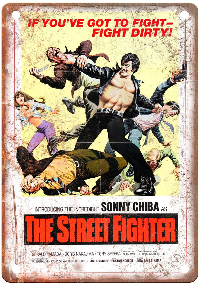 Street Fighter 1974 Vintage Movie Poster Old Retro Look Metal Sign