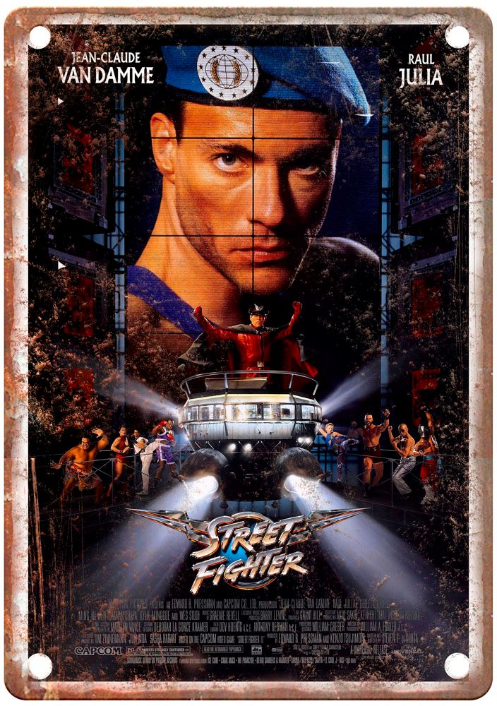 Street Fighter 1994 Vintage Movie Poster Old Retro Look Metal Sign