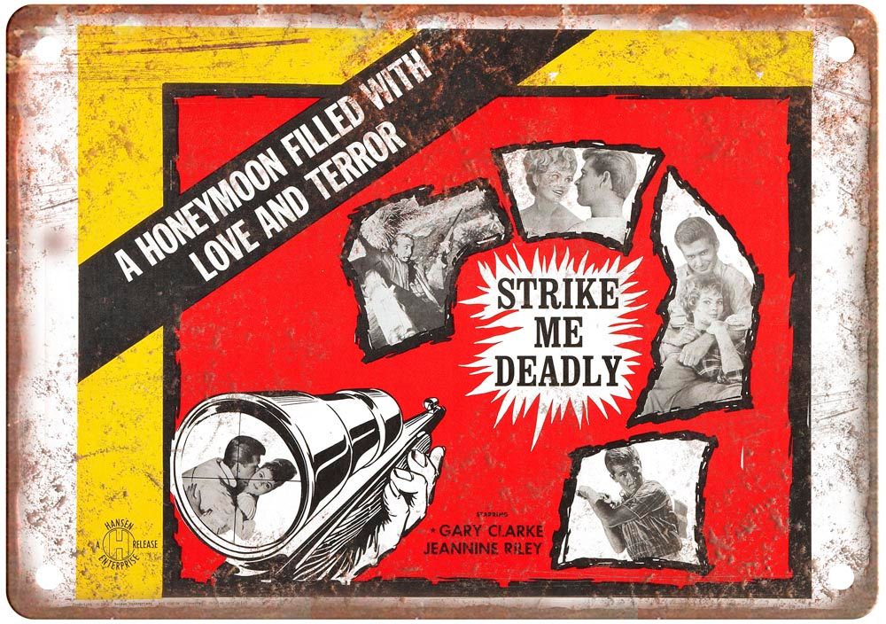 Strike Me Deadly Vintage Movie Poster Old Retro Look Metal Sign