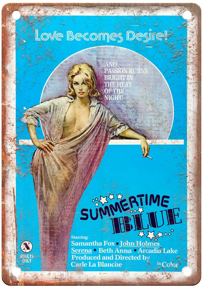 Summertime Blue Vintage Movie Poster Old Retro Look Metal Sign