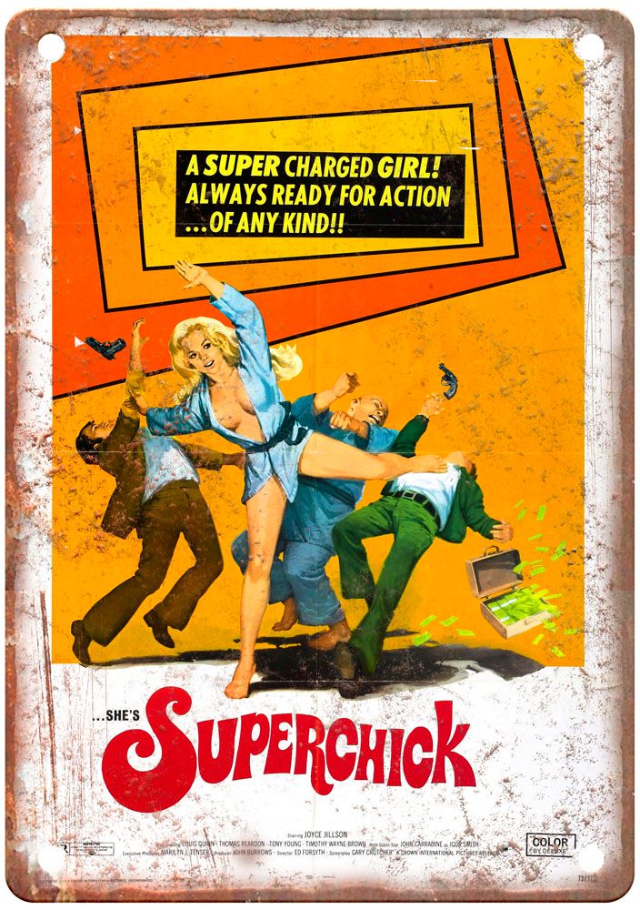 Superchick Vintage Movie Poster Old Retro Look Metal Sign