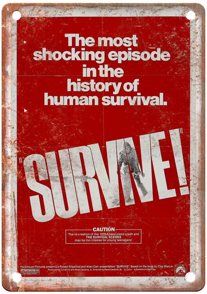 Survive Vintage Movie Poster Old Retro Look Metal Sign