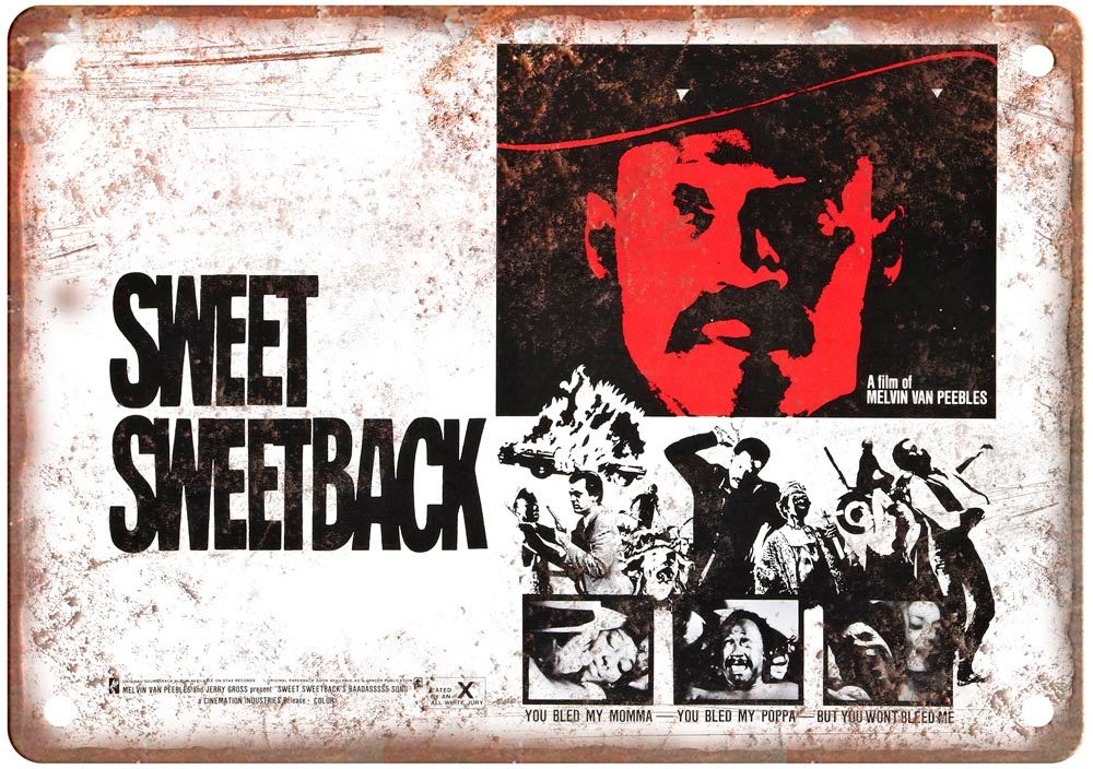 Sweet Sweetback Vintage Movie Poster Old Retro Look Metal Sign