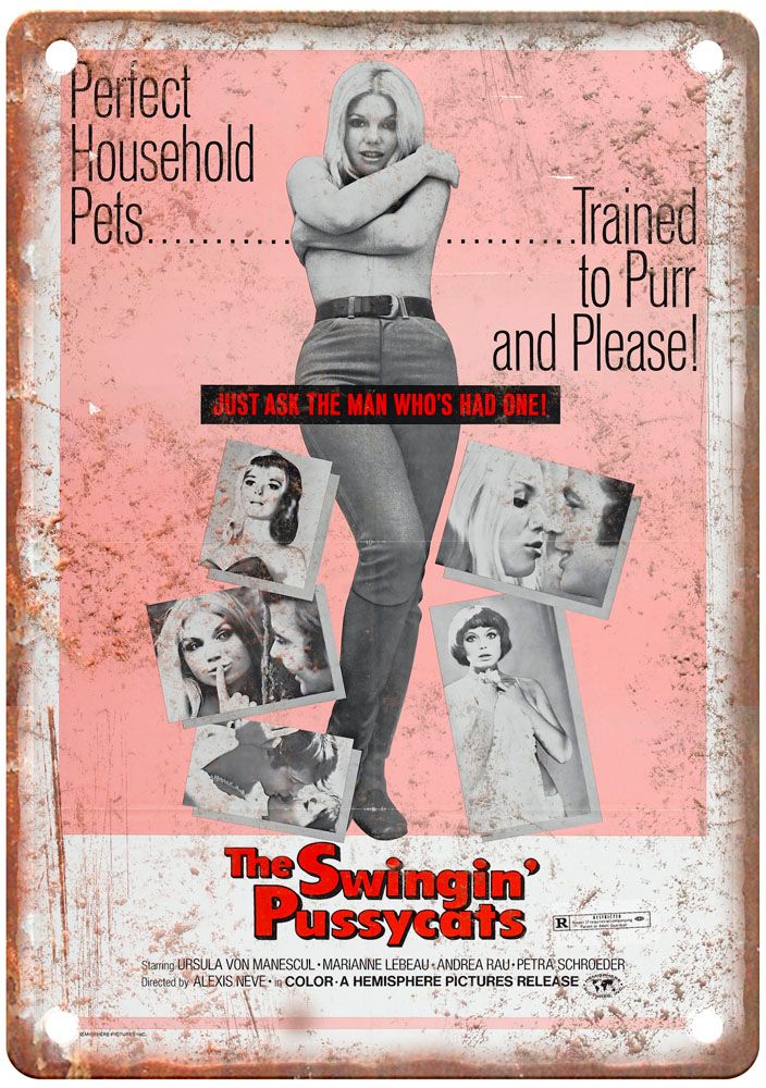 Swingin Pussycats Vintage Movie Poster Old Retro Look Metal Sign