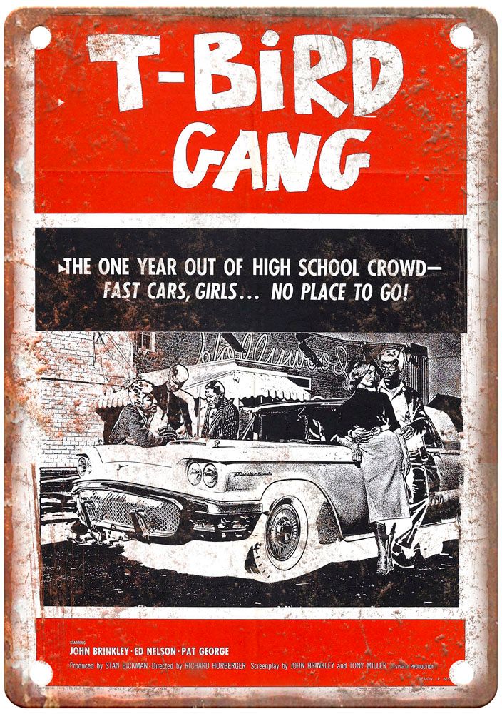 T Bird Gang Vintage Movie Poster Old Retro Look Metal Sign