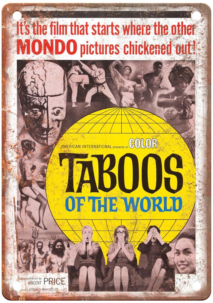 Taboos Of The World Vintage Movie Poster Old Retro Look Metal Sign