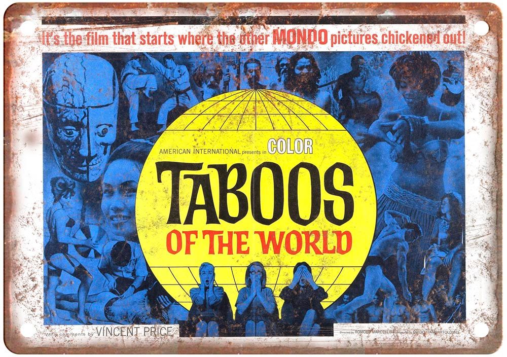 Taboos Of The World Vintage Movie Poster Old Retro Look Metal Sign