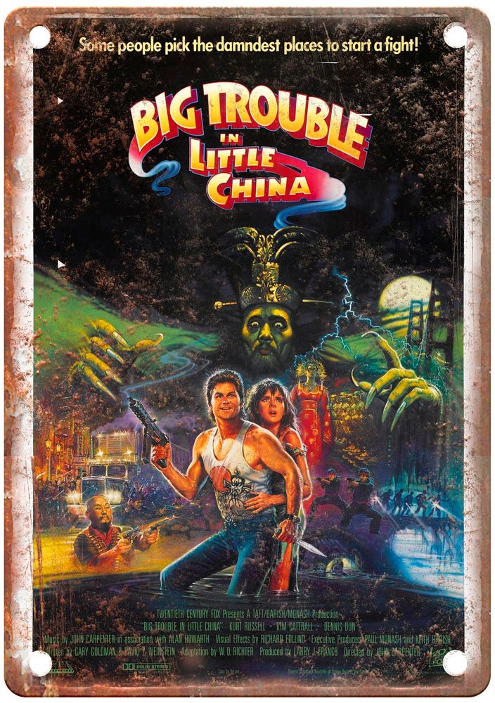 Big Trouble In Little China Vintage Movie Poster Old Retro Look Metal Sign