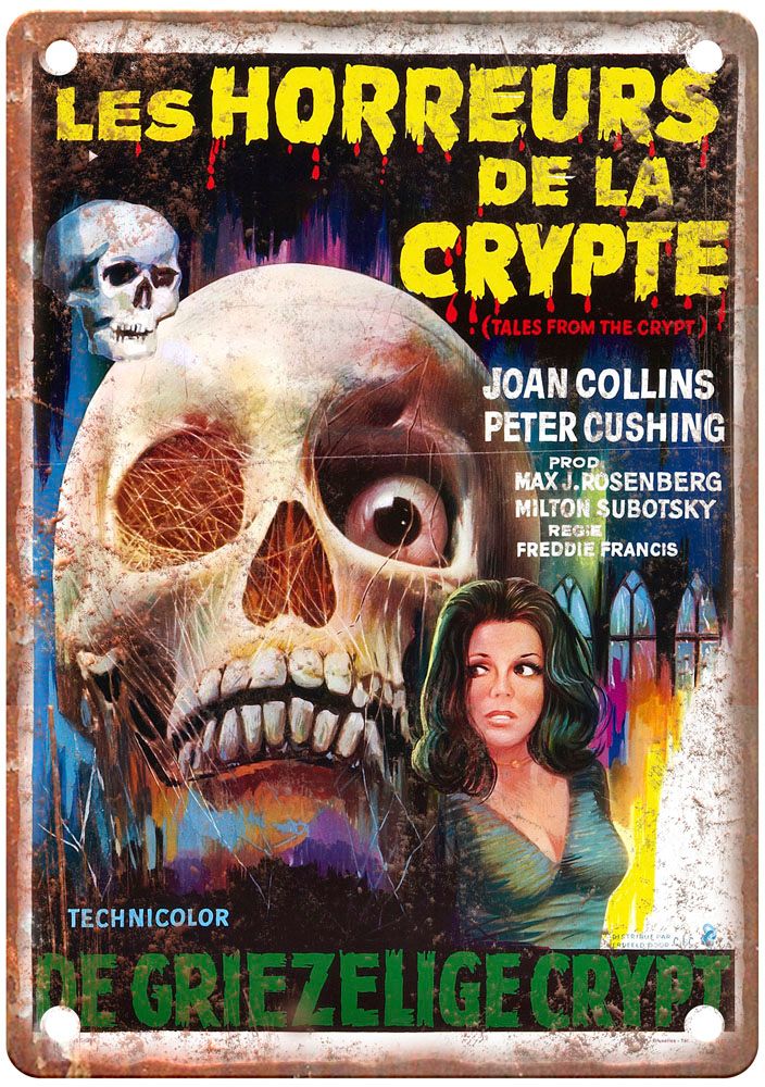 Tales From The Crypt 1972 Vintage Movie Poster Old Retro Look Metal Sign