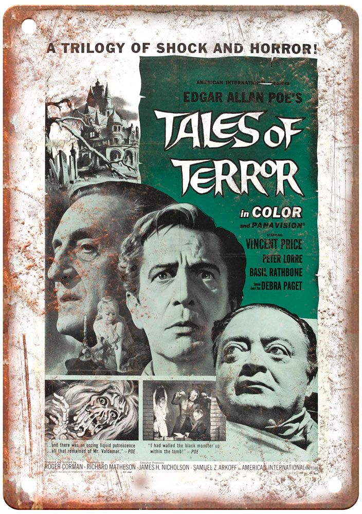 Tales Of Terror Vintage Movie Poster Old Retro Look Metal Sign