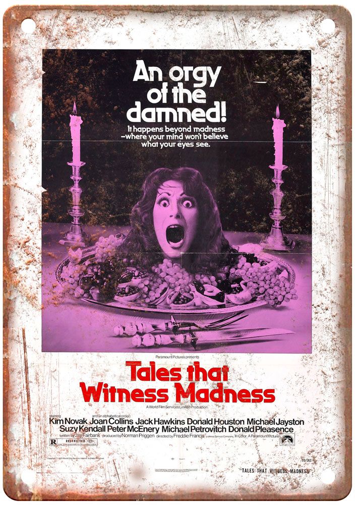 Tales That Witness Madness Vintage Movie Poster Old Retro Look Metal Sign