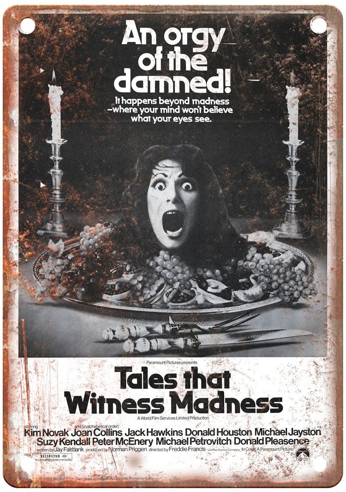 Tales That Witness Madness Vintage Movie Poster Old Retro Look Metal Sign