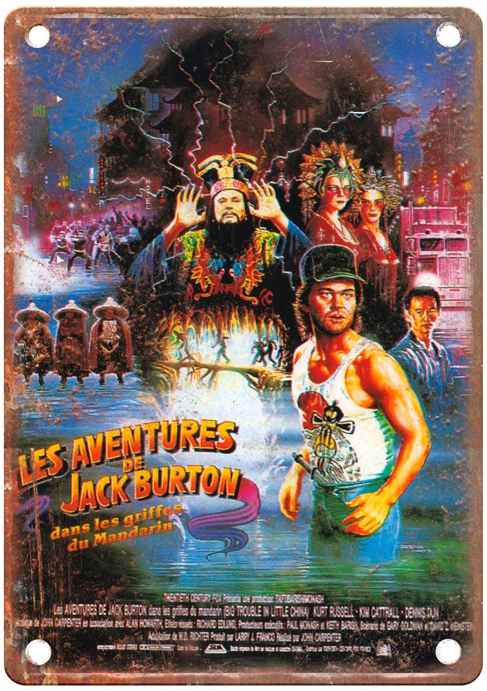 Big Trouble In Little China Vintage Movie Poster Old Retro Look Metal Sign