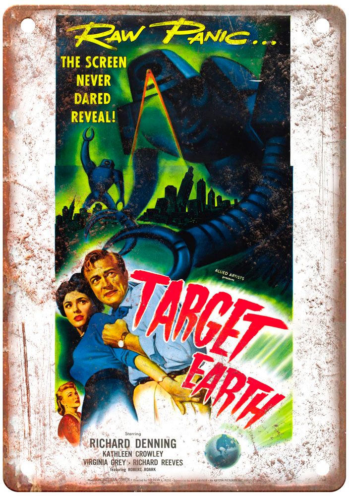 Target Earth Vintage Movie Poster Old Retro Look Metal Sign