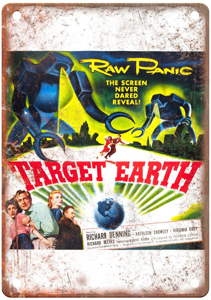 Target Earth Vintage Movie Poster Old Retro Look Metal Sign