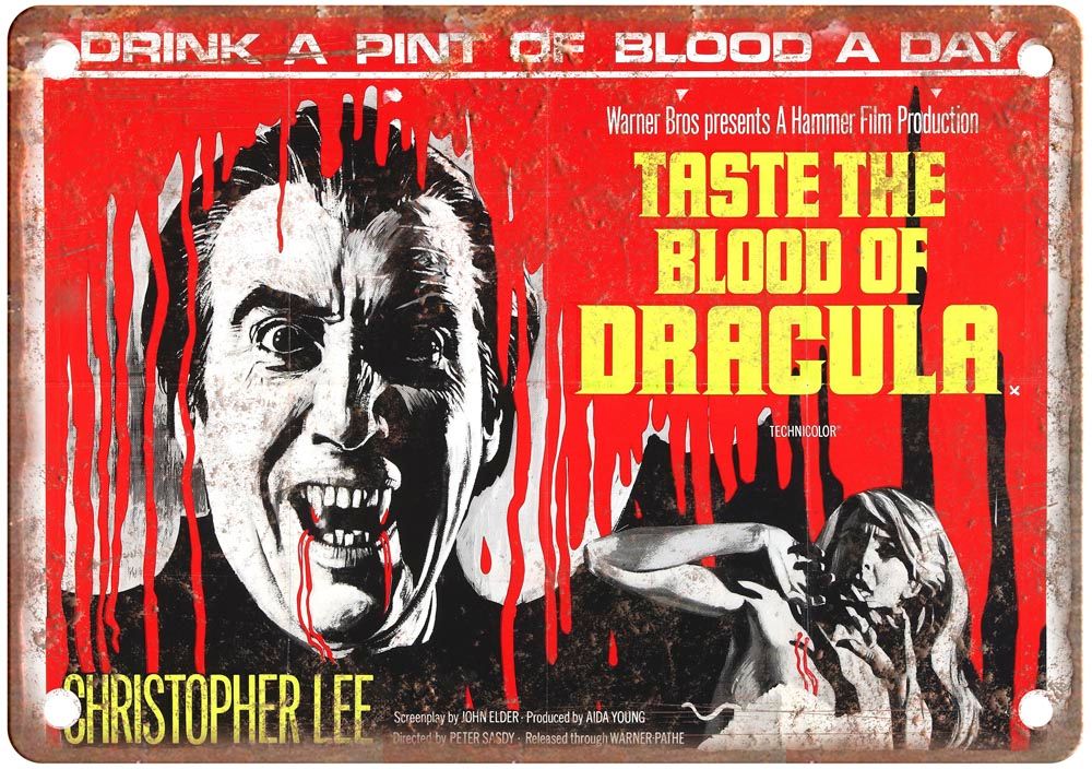 Taste Blood Of Dracula Vintage Movie Poster Old Retro Look Metal Sign