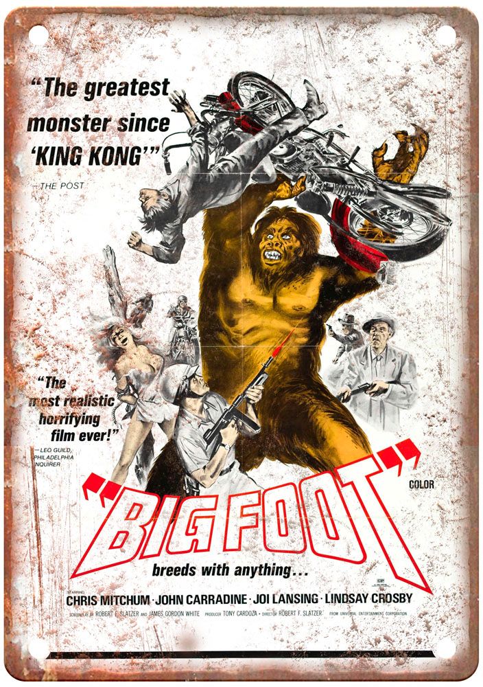 Bigfoot Vintage Movie Poster Old Retro Look Metal Sign