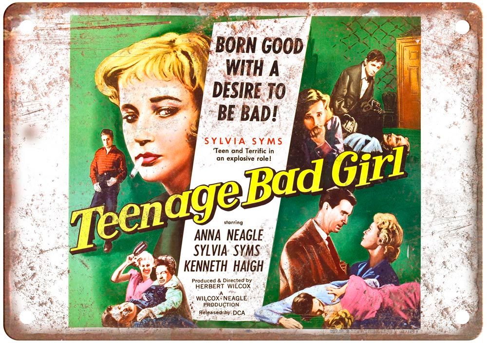 Teenage Bad Girl Vintage Movie Poster Old Retro Look Metal Sign