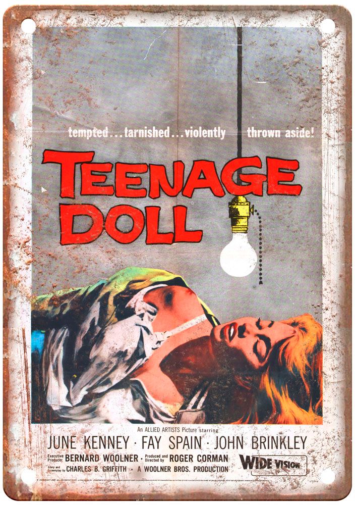 Teenage Doll Vintage Movie Poster Old Retro Look Metal Sign