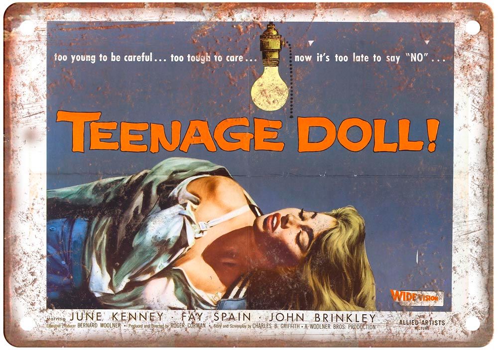 Teenage Doll Vintage Movie Poster Old Retro Look Metal Sign