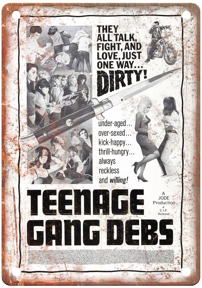 Teenage Gang Debs Vintage Movie Poster Old Retro Look Metal Sign