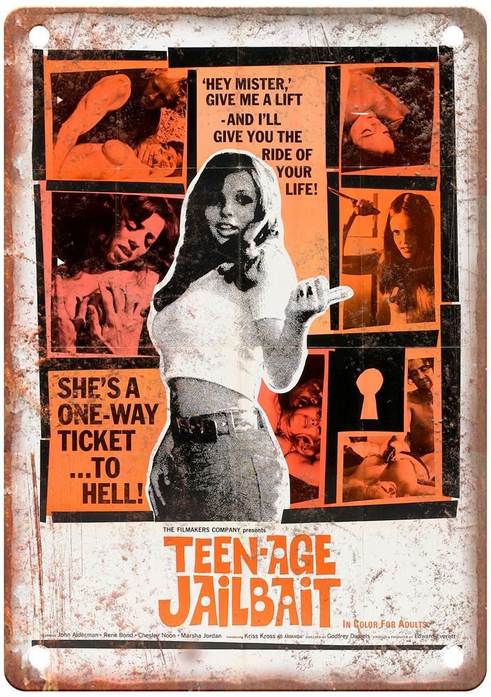 Teenage Jailbait Vintage Movie Poster Old Retro Look Metal Sign