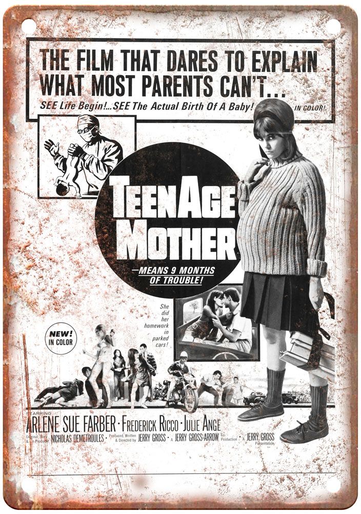 Teenage Mother Vintage Movie Poster Old Retro Look Metal Sign