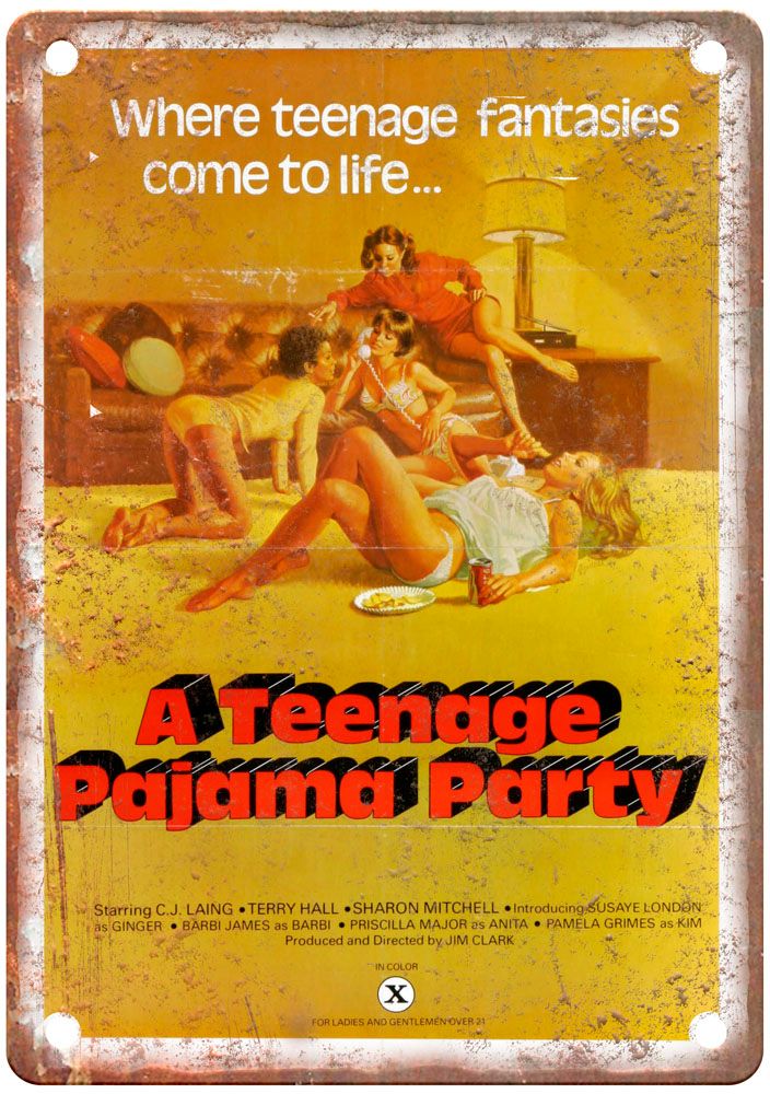 Teenage Pajama Party Vintage Movie Poster Old Retro Look Metal Sign